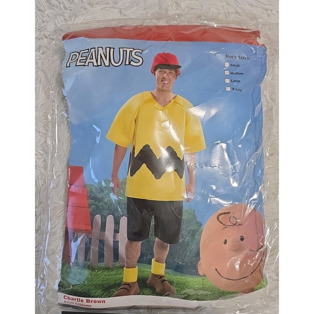 Peanuts Worldwide 2018 Charlie Brown Adult Halloween Costume‎ Sz Medium
